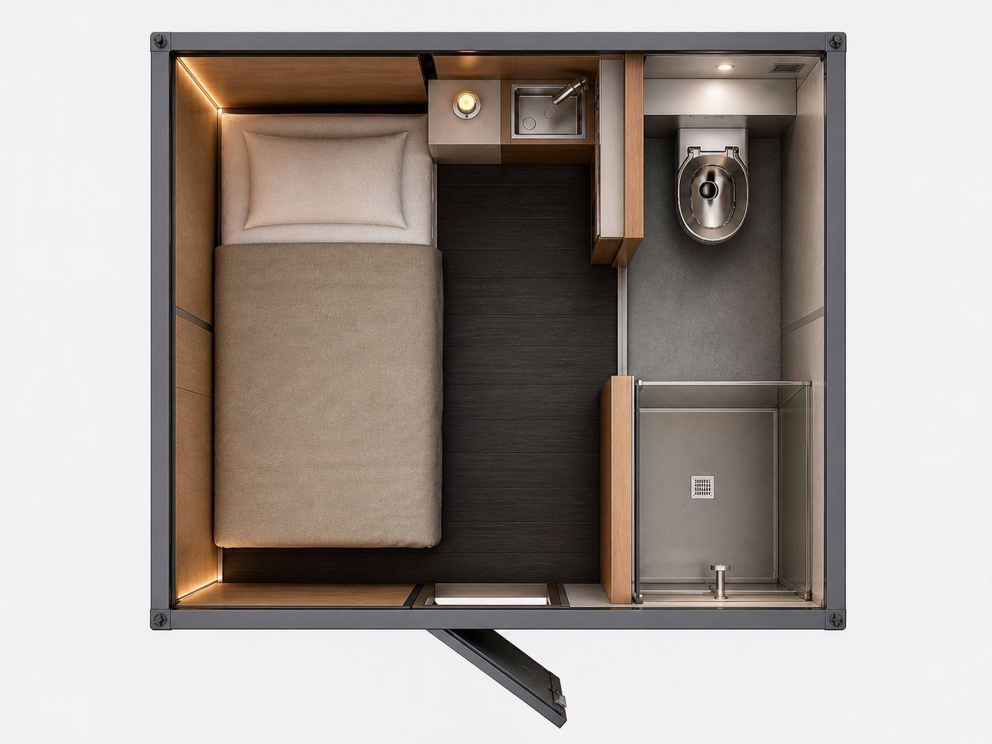 Interior dormitorio módulo